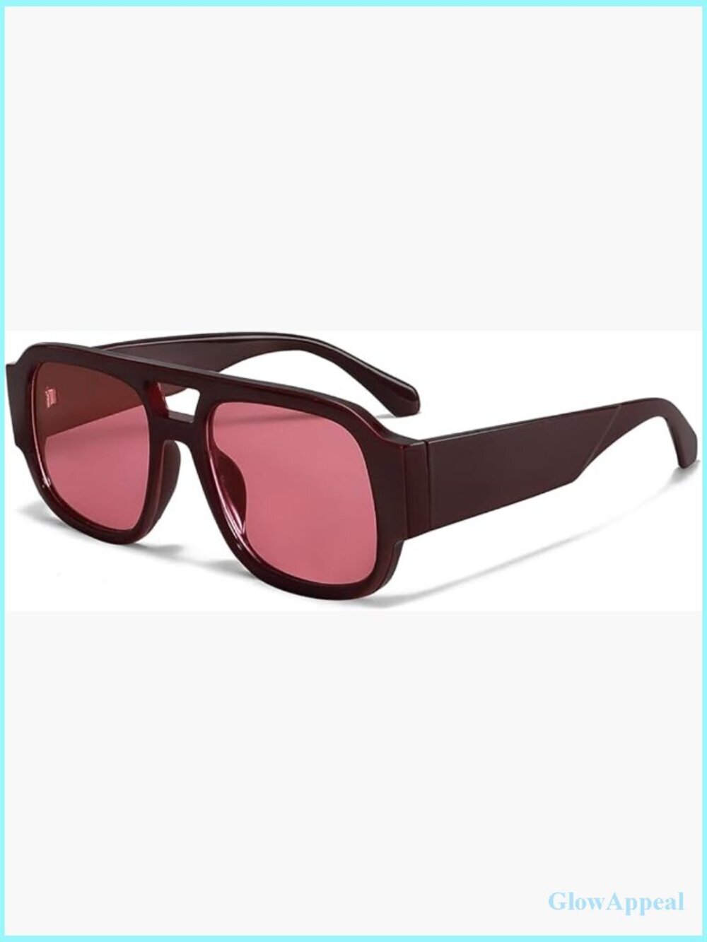 Retro Oversized Square Double Bridge Aviator Sunglasses UV400